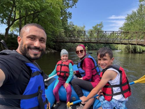 Bayan Alquran and family on the Huron River